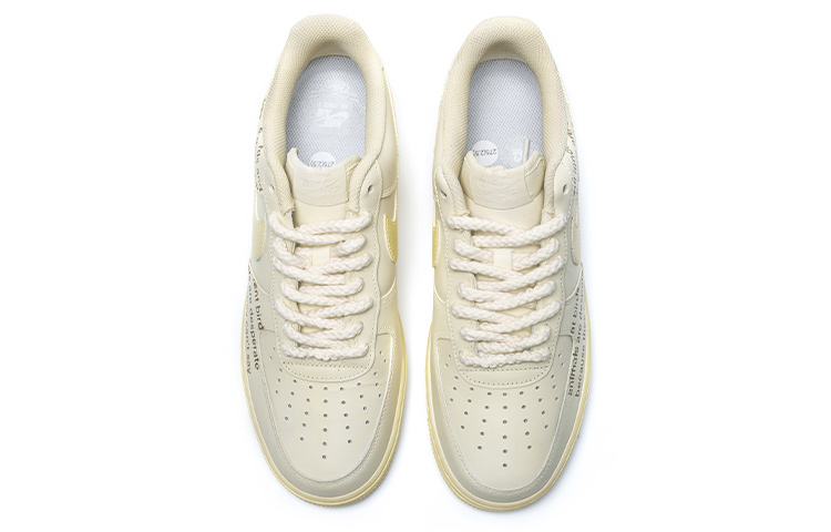 Shop (W) [Kasut Custom] Nike Air Force 1 Rendah 'Cetakan Surat Khabar Lama - Beige' DD8959-100(Team1-女款做旧氧化报纸字体)