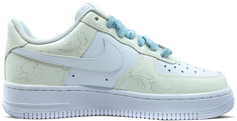 【訂製球鞋】 Nike Air Force 1 Low 空軍一號 古風絲綢 國風祥雲 噴繪 手繪 低幫 板鞋 女款 米白色 Order 【訂製球鞋】 Nike Air Force 1 Low 空軍一號 古風絲綢 國風祥雲 噴繪 手繪 低幫 板鞋 女款 米白色