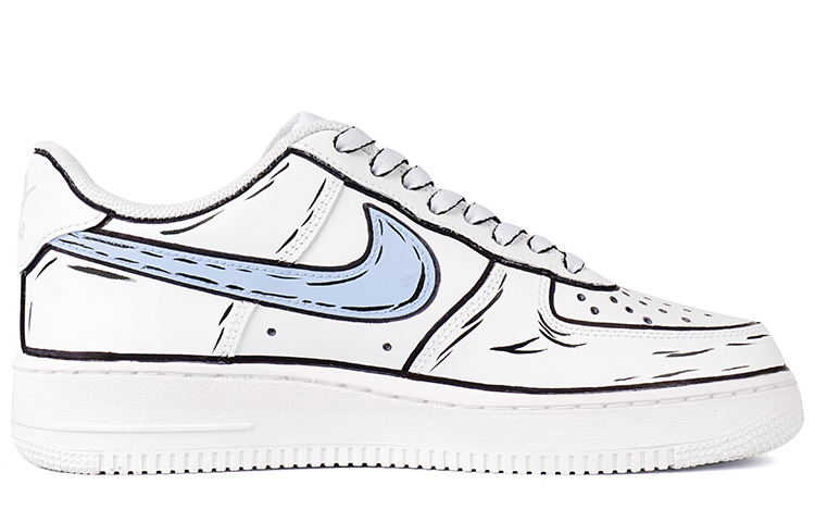 Order (W) [Sepatu Custom] Nike Air Force 1 Low 'Anime Putih-Biru' DD8959-100(Team拾柒-女款低帮二次元白蓝QD)