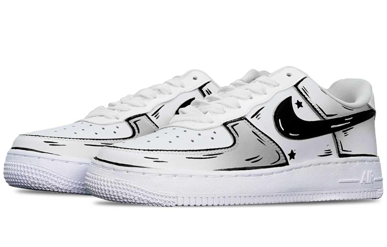 Shop (W) [Sepatu Kustom] Nike Air Force 1 Low 'Anime Linework Agate Grey' DD8959-108-484833