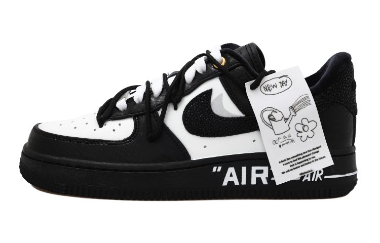 Buy (W) [定制鞋款] 耐克空军一号低帮‘黑白熊猫蛇皮’ DX6035-001(Team拾玖-双钩熊猫S-BOX）