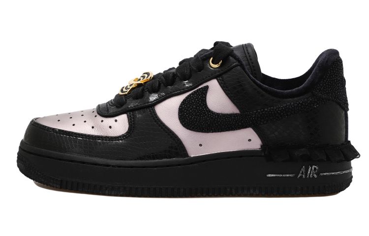 Buy (W) [Sepatu Kustom] Nike Air Force 1 Low 'Kulit Ular Hitam Perak' DX6035-001(Team拾玖-蛇皮蕾丝S-BOX）