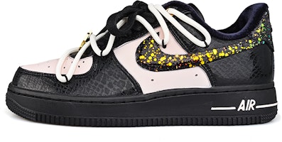 【訂製球鞋】Nike Air Force 1 Low 金粉女孩 蛇皮 防滑減震 低筒 球鞋 女款 黑金 Buy 【訂製球鞋】Nike Air Force 1 Low 金粉女孩 蛇皮 防滑減震 低筒 球鞋 女款 黑金