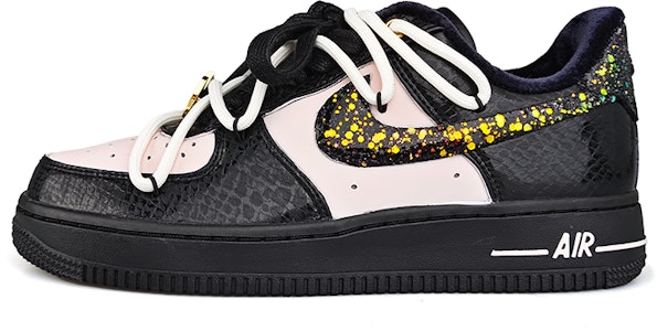 【訂製球鞋】Nike Air Force 1 Low 金粉女孩 蛇皮 防滑減震 低筒 球鞋 女款 黑金 Buy 【訂製球鞋】Nike Air Force 1 Low 金粉女孩 蛇皮 防滑減震 低筒 球鞋 女款 黑金