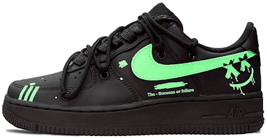 【定制球鞋】Nike Air Force 1 Low 空軍一號 DSC解構鞋帶 卡通笑臉 高街 低幫 板鞋 女款 黑綠 Buy 【定制球鞋】Nike Air Force 1 Low 空軍一號 DSC解構鞋帶 卡通笑臉 高街 低幫 板鞋 女款 黑綠