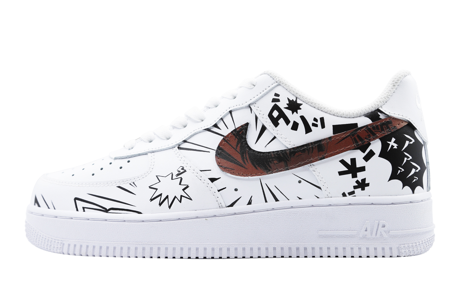 Buy 【訂製球鞋】 Nike Air Force 1 Low 熱血男高 復古經典 街頭潮流 手繪簡約百搭 低筒 板鞋 女款 黑白紅