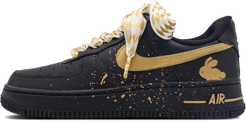 【客製球鞋】Nike Air Force 1 Low 野蠻生長 簡約 高街 無性別風 低筒 板鞋 女款 黑金 Buy 【客製球鞋】Nike Air Force 1 Low 野蠻生長 簡約 高街 無性別風 低筒 板鞋 女款 黑金