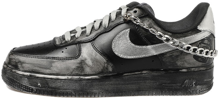 custom-shoes-women-nike-air-force-1-low-black-silver