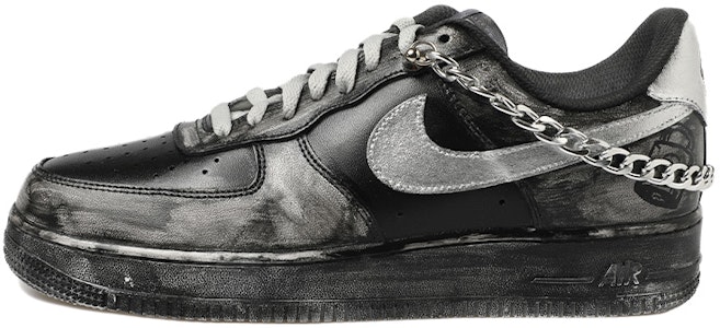 【訂製球鞋】Nike Air Force 1 Low 低帮 板鞋 女款 黑銀 Buy 【訂製球鞋】Nike Air Force 1 Low 低帮 板鞋 女款 黑銀