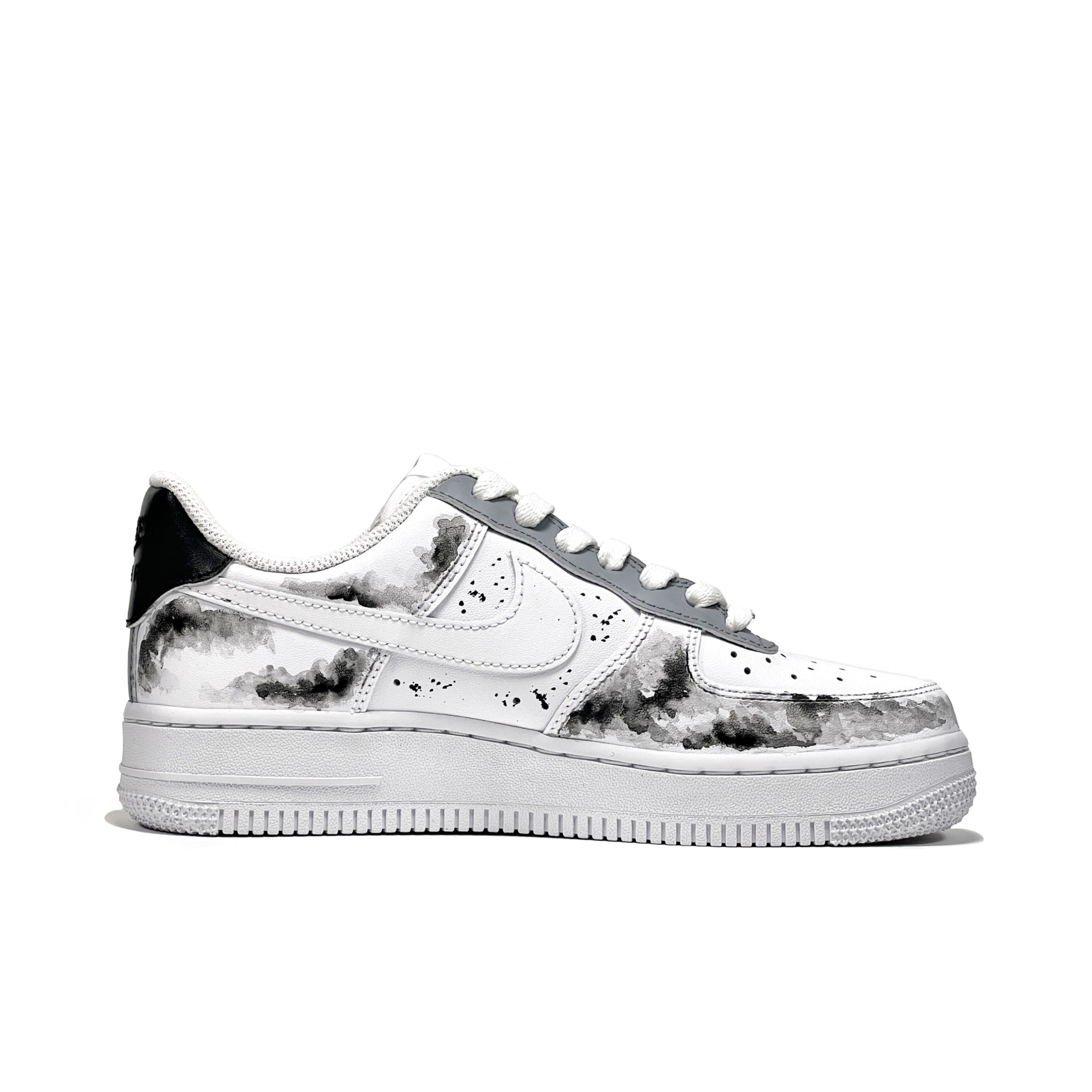 [Custom Shoes] (W) Nike Air Force 1 Low 'Black Grey Ink Butterfly' 圖 2