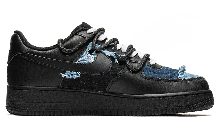 Order (W) [Kasut Custom] Nike Air Force 1 Low 'Hitam Biru Vintage Deconstructed' DD8959-001(TeamB-女款生地H-BOX)
