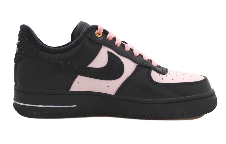 Order (W) 나이키 에어포스 1 로우 '블랙 골드 스네이크' (커스텀) DX6035-001(Team拾玖-黑粉闪钻S-BOX）