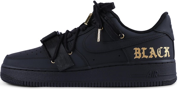 【客製球鞋】Nike Air Force 1 Low 空軍一號 黑武士 黯黑風 哑光 技術 低筒 板鞋 女款 黑金 Order 【客製球鞋】Nike Air Force 1 Low 空軍一號 黑武士 黯黑風 哑光 技術 低筒 板鞋 女款 黑金