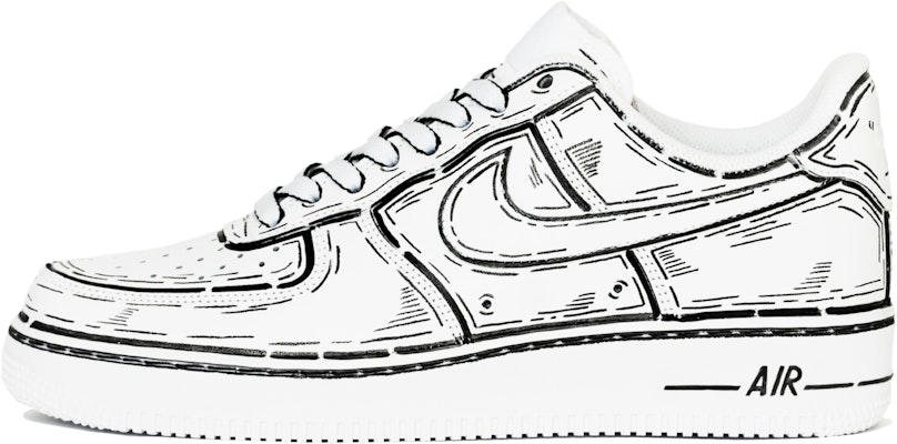 【客製球鞋】Nike Air Force 1 Low ABLOODING 二次元系列 亂線風格 撕漫風 高筒 板鞋 女款 黑色 Order 【客製球鞋】Nike Air Force 1 Low ABLOODING 二次元系列 亂線風格 撕漫風 高筒 板鞋 女款 黑色