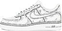 Order 【客製球鞋】Nike Air Force 1 Low ABLOODING 二次元系列 亂線風格 撕漫風 高筒 板鞋 女款 黑色