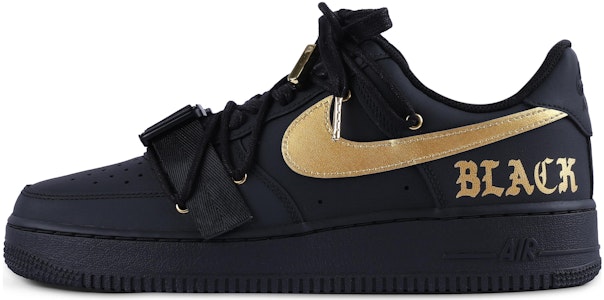 【訂製球鞋】Nike Air Force 1 Low 07 空軍一號 黑武士 暗黑 街頭 作風 低筒 板鞋 女款 黑金 Order 【訂製球鞋】Nike Air Force 1 Low 07 空軍一號 黑武士 暗黑 街頭 作風 低筒 板鞋 女款 黑金
