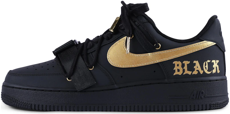 【訂製球鞋】Nike Air Force 1 Low 07 空軍一號 黑武士 暗黑 街頭 作風 低筒 板鞋 女款 黑金 Order 【訂製球鞋】Nike Air Force 1 Low 07 空軍一號 黑武士 暗黑 街頭 作風 低筒 板鞋 女款 黑金