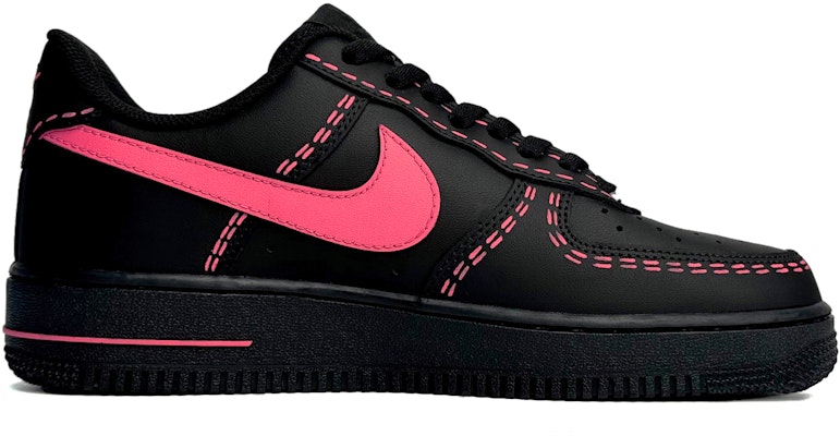 【訂製球鞋】 Nike Air Force 1 Low 玫瑰紅縫線 百搭 手繪改色 防滑耐磨 低筒 板鞋 女款 黑粉 Order 【訂製球鞋】 Nike Air Force 1 Low 玫瑰紅縫線 百搭 手繪改色 防滑耐磨 低筒 板鞋 女款 黑粉