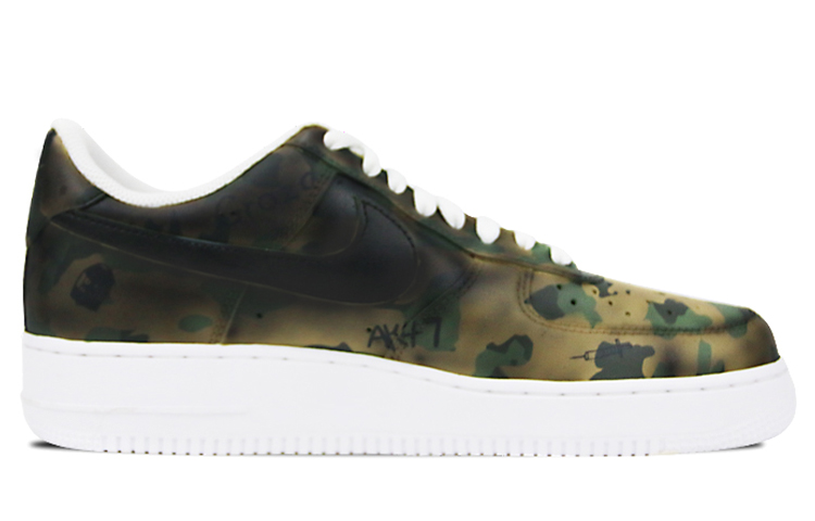 Order (W) [Sepatu Custom] Nike Air Force 1 Low 'Camo Hitam Kuning Hijau Dilukis Tangan' 314192-117(Team叁-女款喷绘手绘迷彩温变军事)