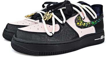 【訂製球鞋】Nike Air Force 1 Low 金粉女孩 蛇皮 防滑減震 低筒 球鞋 女款 黑金 Lookbook 【訂製球鞋】Nike Air Force 1 Low 金粉女孩 蛇皮 防滑減震 低筒 球鞋 女款 黑金