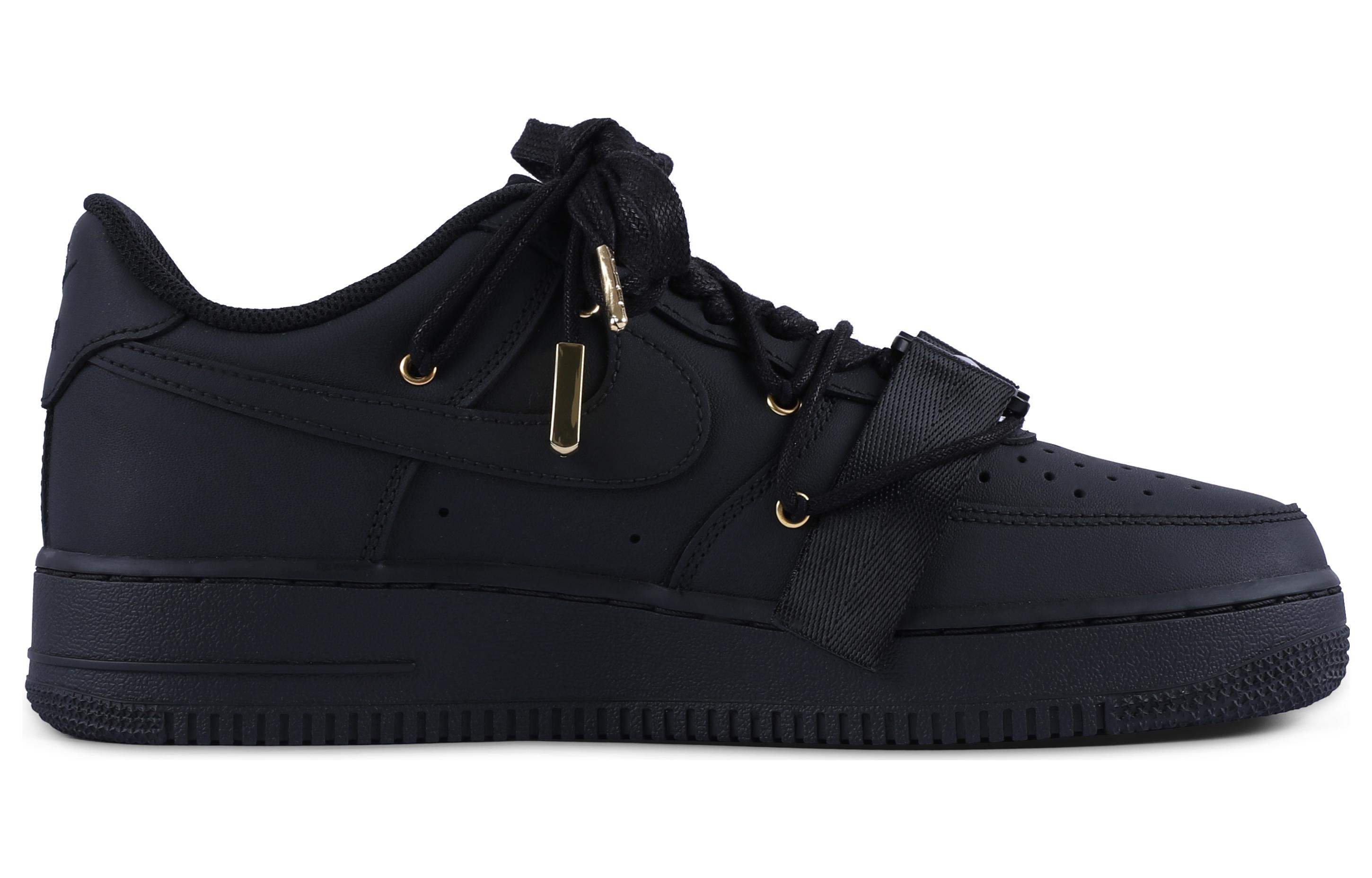 Lookbook (W) [Zapatos Personalizados] Nike Air Force 1 Low 'Negro Metálico' DD8959-001(Team55-哑光黑金S-BOX)