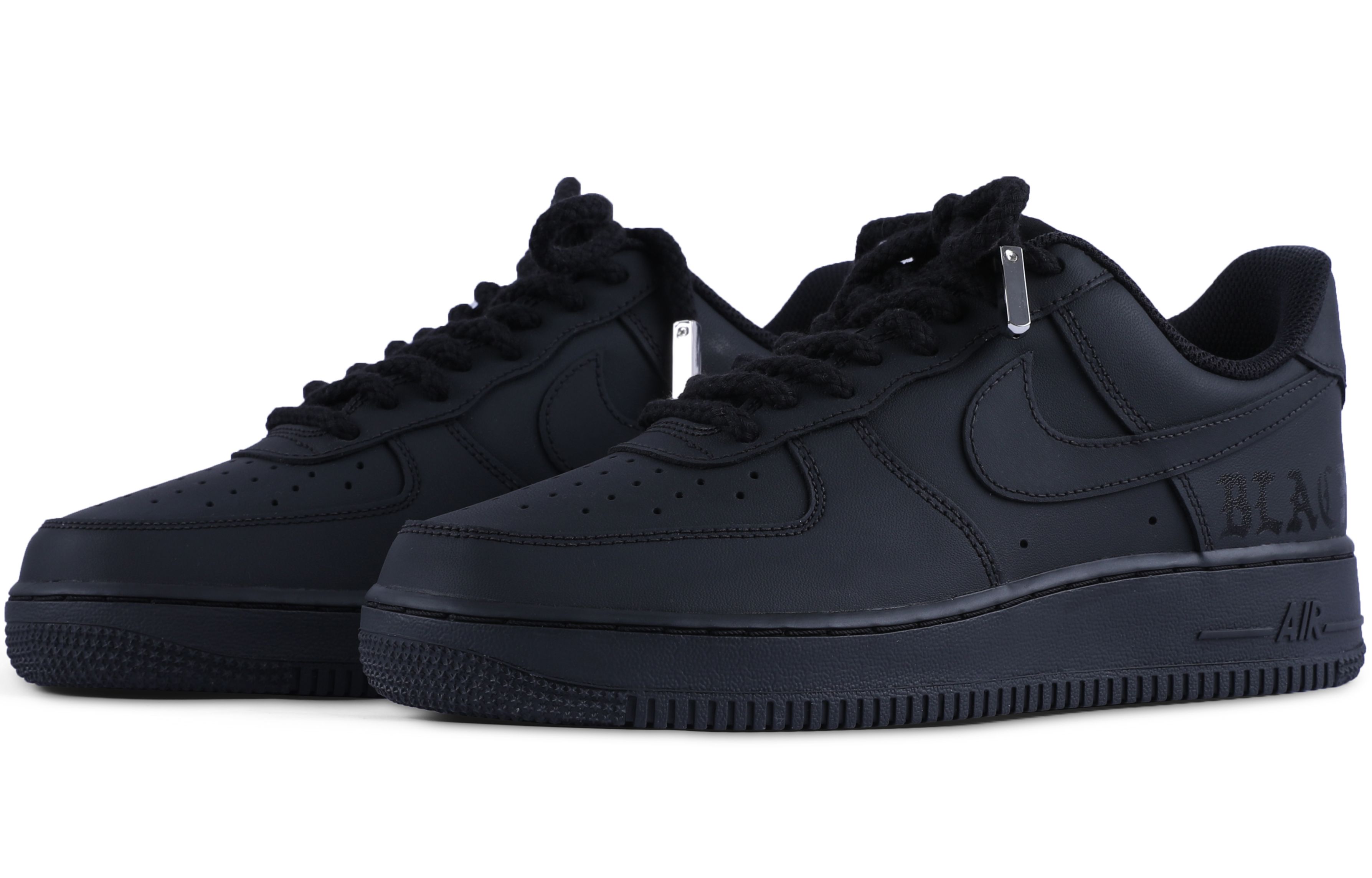 Lookbook (W) [Kasot Custom] Nike Air Force 1 Rendah 'Hitam Tuan Gelap' DD8959-001(TEAM55-哑光纯黑壹)