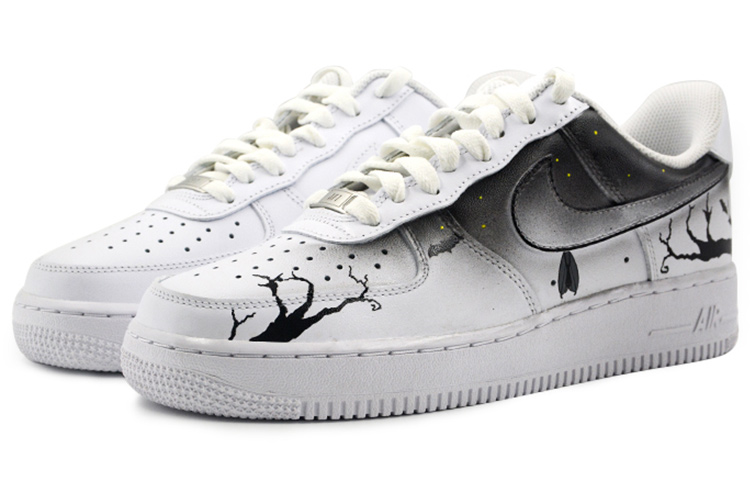 Lookbook (W) [Kasut Custom] Nike Air Force 1 Low 'Hitam Kelawar Malam' DD8959-100(Team9-女款万圣节黑夜蝙蝠QD)