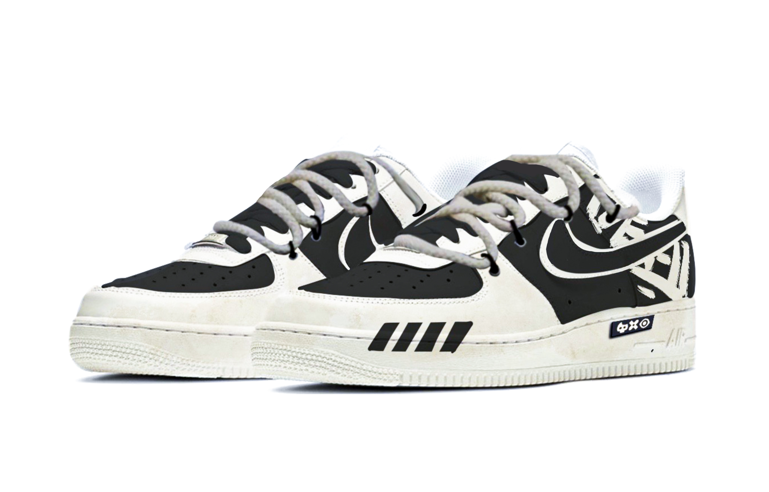 Lookbook (W) [Sneakers Kustom] Nike Air Force 1 Low 'Hitam Abu-Abu Secret War' DD8959-100(TeamM-女款秘密战争S-BOX)