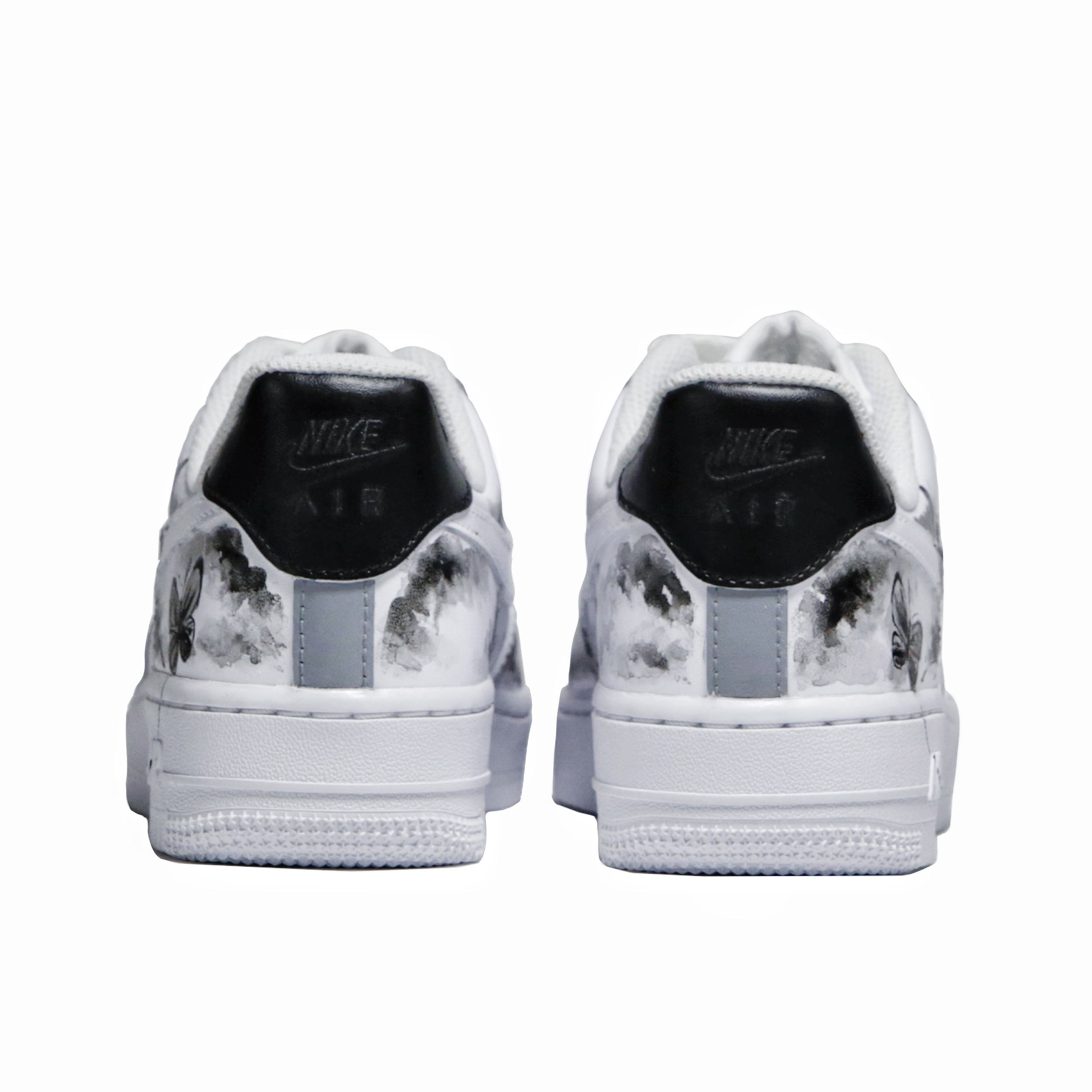 [Custom Shoes] (W) Nike Air Force 1 Low 'Black Grey Ink Butterfly' 圖 4