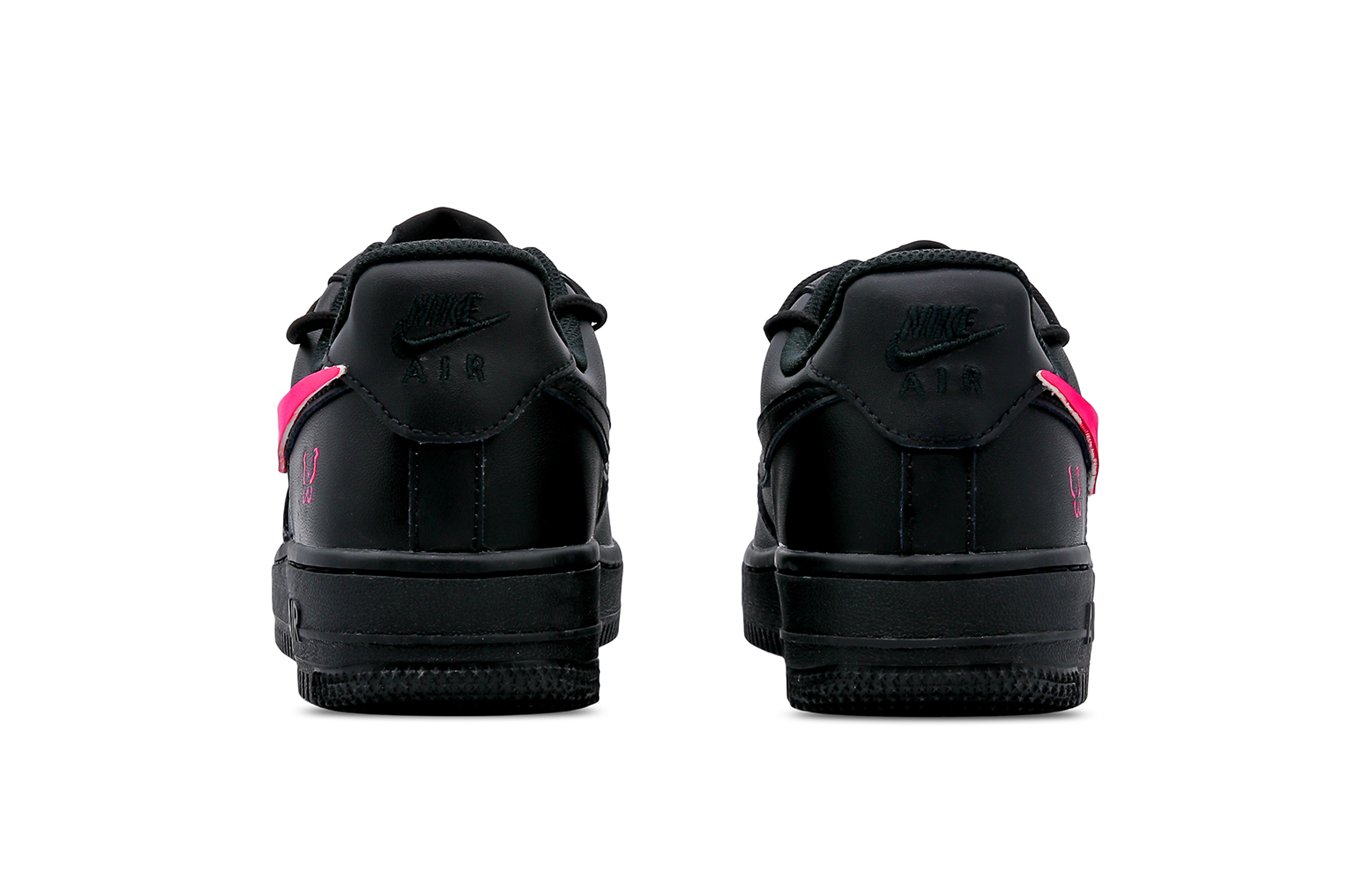 Shop 【客製球鞋】 Nike Air Force 1 Low 空軍一號 蝴蝶公主 解構貼皮 簡約 低筒 板鞋 女款 黑色粉