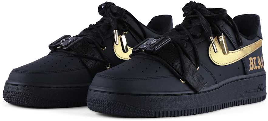 【訂製球鞋】Nike Air Force 1 Low 07 空軍一號 黑武士 暗黑 街頭 作風 低筒 板鞋 女款 黑金 Shop 【訂製球鞋】Nike Air Force 1 Low 07 空軍一號 黑武士 暗黑 街頭 作風 低筒 板鞋 女款 黑金