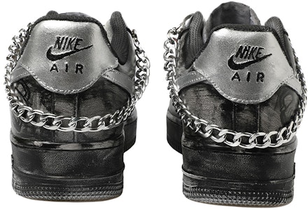 【訂製球鞋】Nike Air Force 1 Low 低帮 板鞋 女款 黑銀 Purchase 【訂製球鞋】Nike Air Force 1 Low 低帮 板鞋 女款 黑銀