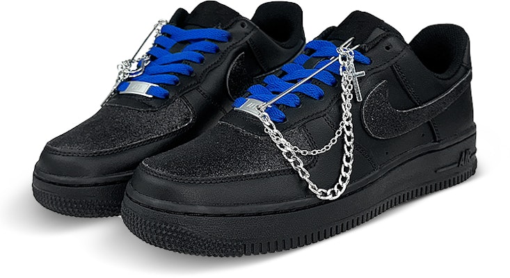 【定制球鞋】 Nike Air Force 1 Low 空軍一號 滿天星 吊墜 低幫 板鞋 女款 藍黑 Lookbook 【定制球鞋】 Nike Air Force 1 Low 空軍一號 滿天星 吊墜 低幫 板鞋 女款 藍黑
