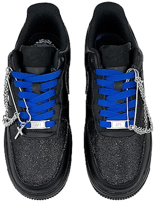 【定制球鞋】 Nike Air Force 1 Low 空軍一號 滿天星 吊墜 低幫 板鞋 女款 藍黑 Shop 【定制球鞋】 Nike Air Force 1 Low 空軍一號 滿天星 吊墜 低幫 板鞋 女款 藍黑