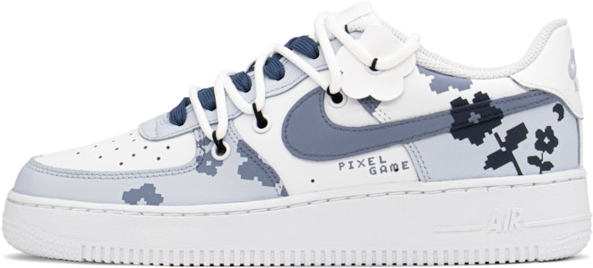 【定制球鞋】Nike Air Force 1 Low fzbb 做舊 解構 藍白像素 小花 清新 低幫 板鞋 女款 藍白 禮盒 Buy 【定制球鞋】Nike Air Force 1 Low fzbb 做舊 解構 藍白像素 小花 清新 低幫 板鞋 女款 藍白 禮盒