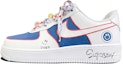 Buy (W) Zapatillas Nike Air Force 1 Low 'Azul Blanco Pintura Spray Grafiti' DD8959-100(TeamD-女款笑脸手绘涂鸦白蓝)