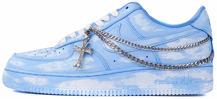 custom-shoes-women-nike-air-force-1-low-blue-distressed-chain