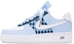 Buy 【訂製球鞋】Nike Air Force 1 Low 空軍一號 手繪 藍色菱格紋 少女風 絲帶鞋帶 清新 低筒 板鞋 女款 白藍