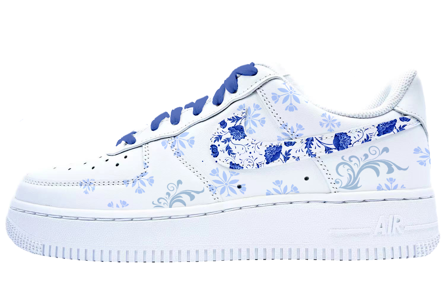 [Custom Shoes] (W) Nike Air Force 1 Low 'Blue and White Porcelain'