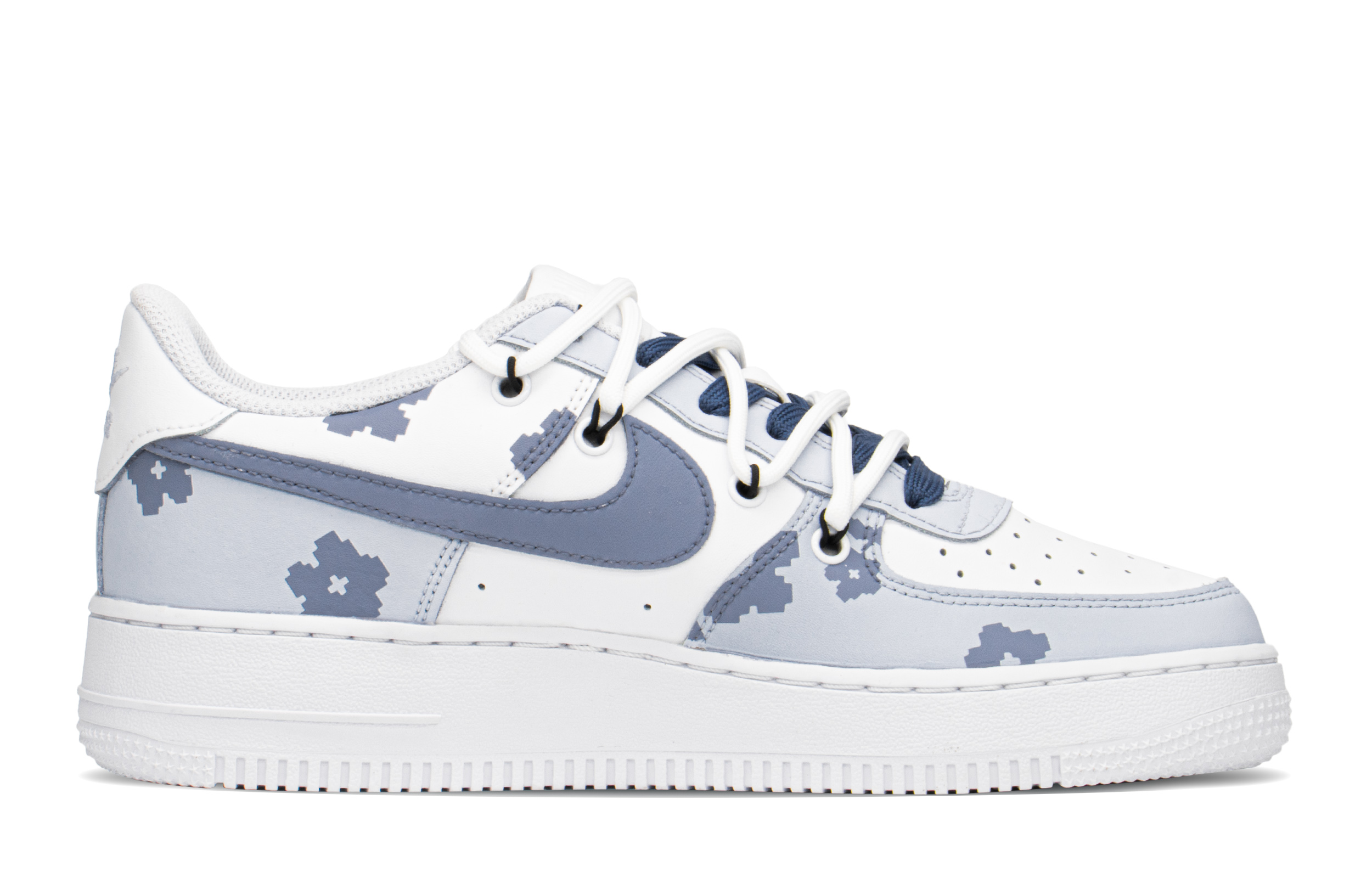 Order (W) Zapatillas Nike Air Force 1 Low 'Azul Blanco Pixel' Personalizadas DD8959-100(TeamA-AF蓝白花S-BOX)