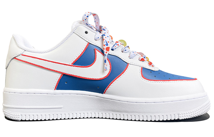 Order (W) Zapatillas Nike Air Force 1 Low 'Azul Blanco Pintura Spray Grafiti' DD8959-100(TeamD-女款笑脸手绘涂鸦白蓝)