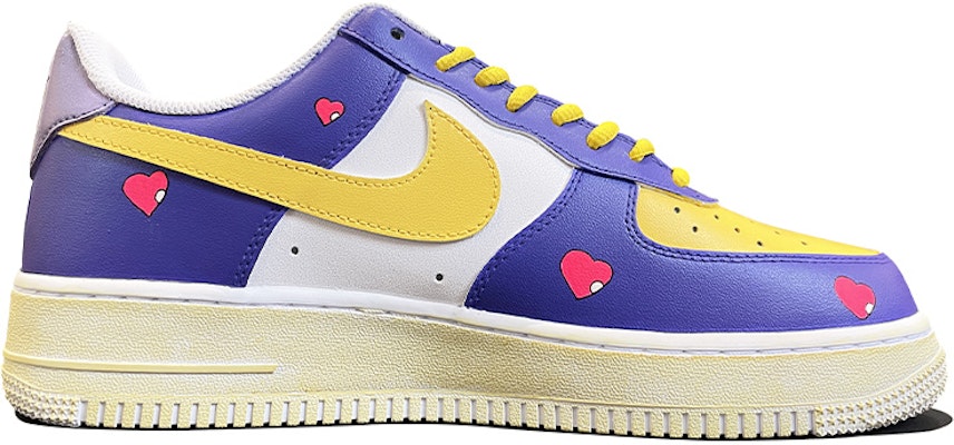 【定制球鞋】 Nike Air Force 1 Low Triple White 空軍一號 閃電兔 撞色 愛心 卡通 手繪塗鴉 低筒 板鞋 女款 藍黃 Order 【定制球鞋】 Nike Air Force 1 Low Triple White 空軍一號 閃電兔 撞色 愛心 卡通 手繪塗鴉 低筒 板鞋 女款 藍黃