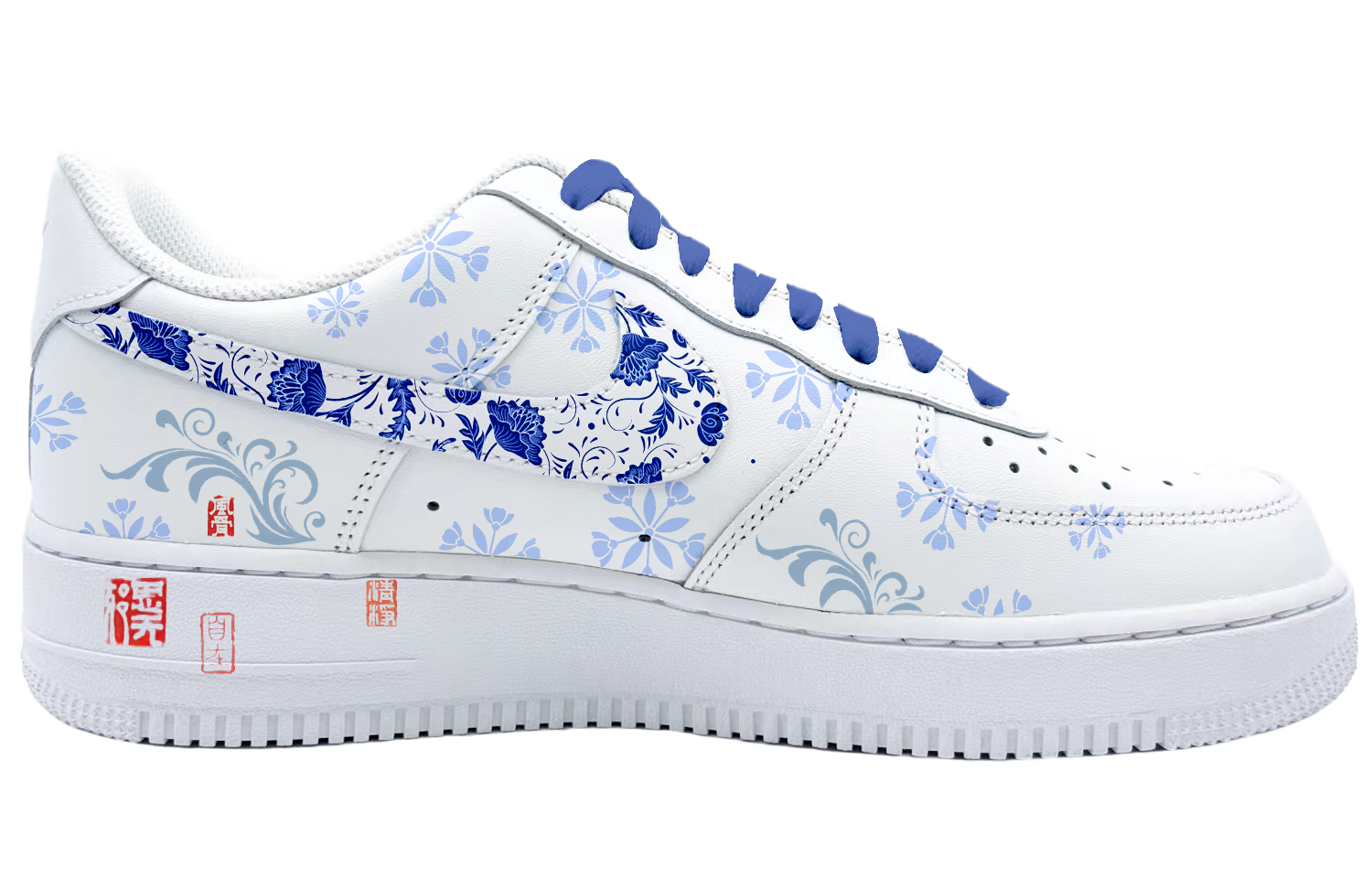 [Custom Shoes] (W) Nike Air Force 1 Low 'Blue and White Porcelain' 圖 2