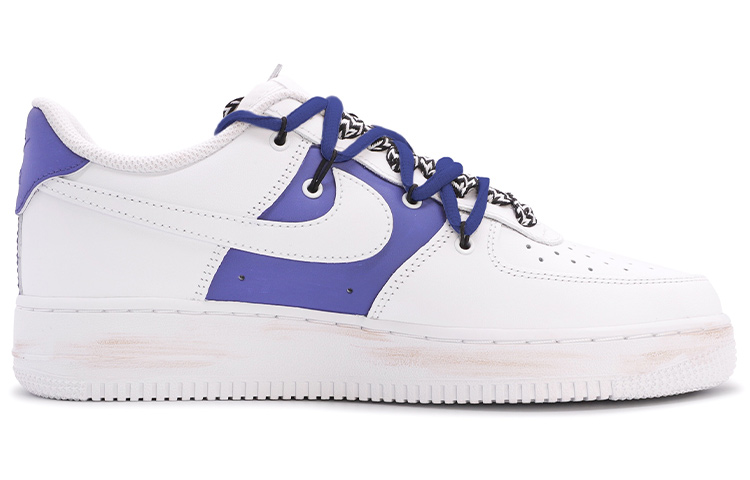Order 【定制球鞋】 Nike Air Force 1 Low 空軍一號 納米字體 創意塗鴉 低幫 板鞋 女款 藍白