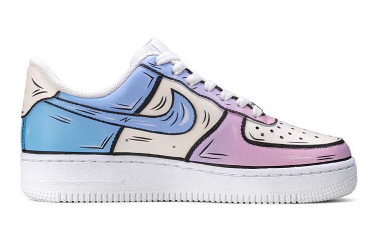 Order (W) [Zapatos Personalizados] Nike Air Force 1 Low 'Grulla Azul Morado' DD8959-100(TeamB-棉花糖二次元蓝白粉)