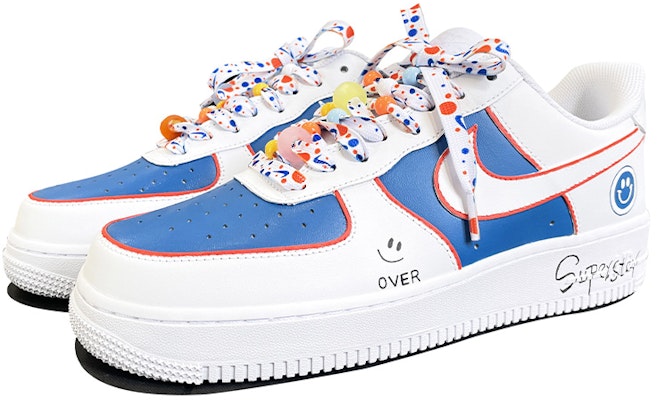 (W) Zapatillas Nike Air Force 1 Low 'Azul Blanco Pintura Spray Grafiti' DD8959-100(TeamD-女款笑脸手绘涂鸦白蓝) Lookbook (W) Zapatillas Nike Air Force 1 Low 'Azul Blanco Pintura Spray Grafiti' DD8959-100(TeamD-女款笑脸手绘涂鸦白蓝)