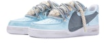Lookbook 【定制球鞋】 Nike Air Force 1 Low "T10" 雙鞋帶 手繪噴繪 特殊鞋盒 低幫 板鞋 女款 藍灰