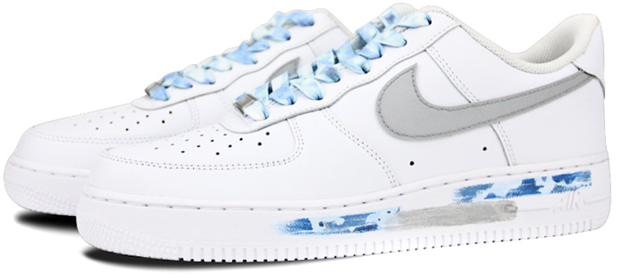 (W) 【カスタムシューズ】(女性用)ナイキ エアフォース1 ロー「ブルーグレー カモ グラフィティ」 314192-117(Team叁-女款喷绘手绘蓝灰迷彩) Lookbook (W) 【カスタムシューズ】(女性用)ナイキ エアフォース1 ロー「ブルーグレー カモ グラフィティ」 314192-117(Team叁-女款喷绘手绘蓝灰迷彩)