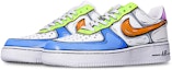 Lookbook 【訂製球鞋】 Nike Air Force 1 Low 拼色動漫二次元線條 手繪 特殊鞋盒 低幫 板鞋 女款 藍綠紫