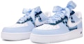 Lookbook 【訂製球鞋】Nike Air Force 1 Low 空軍一號 手繪 藍色菱格紋 少女風 絲帶鞋帶 清新 低筒 板鞋 女款 白藍